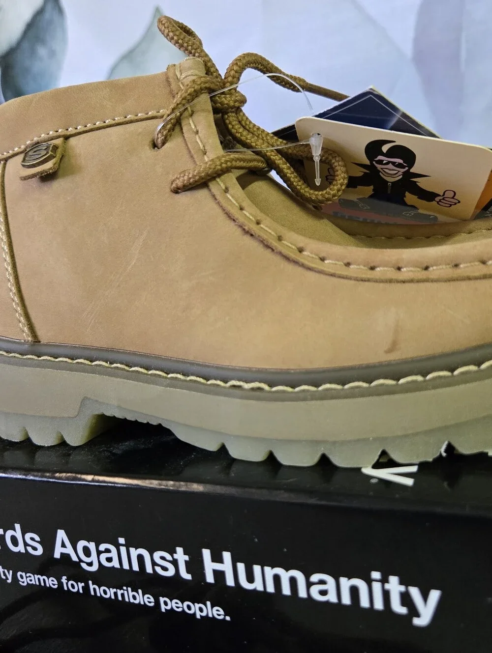 NWT Vintage Skechers Raiders Tan Leather Moc Toe Ankle Boots Kids